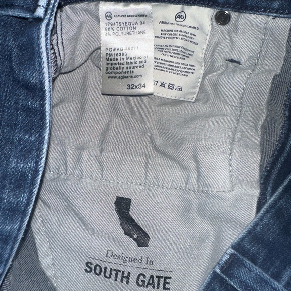 AG Adriano Goldschmied Dark Blue Straight Jeans 32x34 - Picture 7 of 13